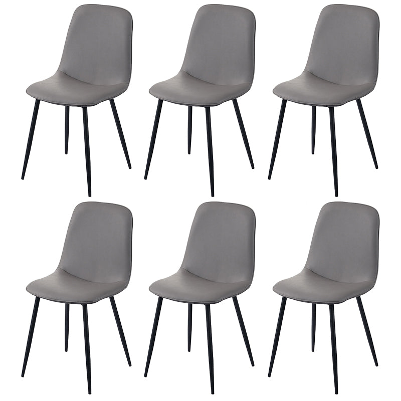 Scandinavian Style Metal Dining Chair Coffee Shop Solid Dining Side Chair Grey Set of 6 Clearhalo ' kitchen&dining_furn' 'Dining Chairs' 'Dining Tables & Seating' 'dining_chair' 'Furniture' 'furniture_dining_chair' 'Kitchen & Dining Furniture' 'kitchen' 3453190