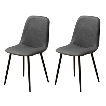 Scandinavian Style Metal Dining Chair Coffee Shop Solid Dining Side Chair Dark Gray Set of 2 Clearhalo ' kitchen&dining_furn' 'Dining Chairs' 'Dining Tables & Seating' 'dining_chair' 'Furniture' 'furniture_dining_chair' 'Kitchen & Dining Furniture' 'kitchen' 3453191