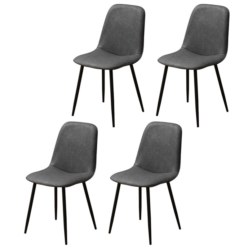 Scandinavian Style Metal Dining Chair Coffee Shop Solid Dining Side Chair Dark Gray Set of 4 Clearhalo ' kitchen&dining_furn' 'Dining Chairs' 'Dining Tables & Seating' 'dining_chair' 'Furniture' 'furniture_dining_chair' 'Kitchen & Dining Furniture' 'kitchen' 3453192