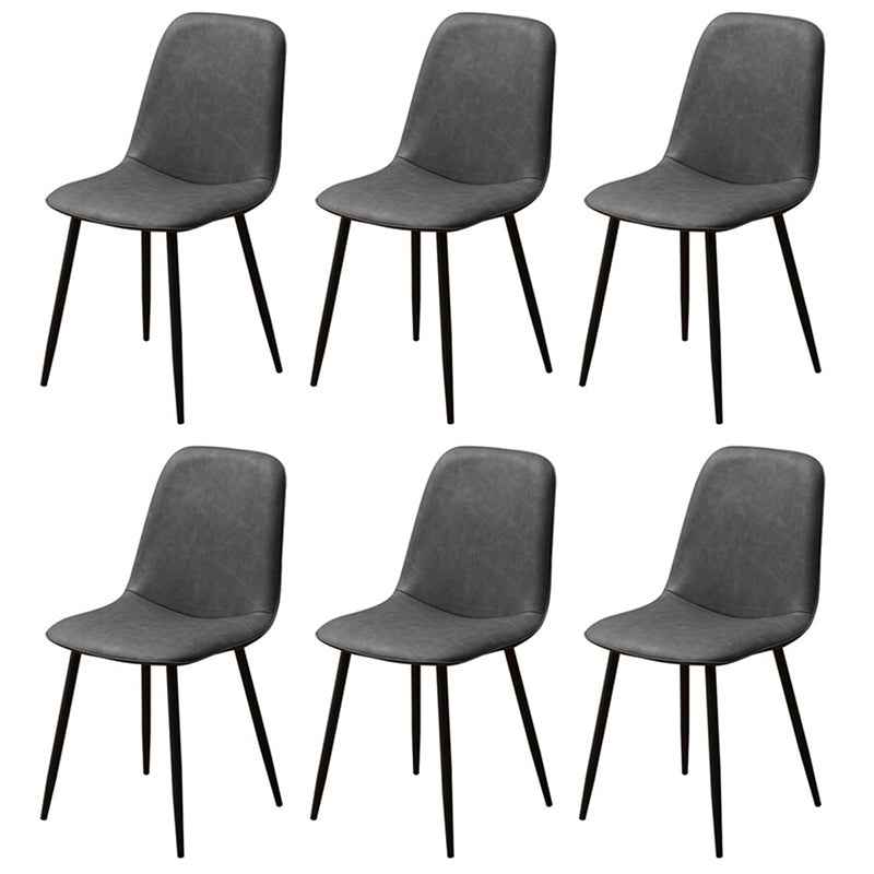 Scandinavian Style Metal Dining Chair Coffee Shop Solid Dining Side Chair Dark Gray Set of 6 Clearhalo ' kitchen&dining_furn' 'Dining Chairs' 'Dining Tables & Seating' 'dining_chair' 'Furniture' 'furniture_dining_chair' 'Kitchen & Dining Furniture' 'kitchen' 3453193
