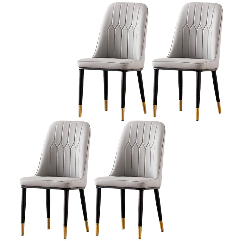 Nordic Style Metal Dining Accent Chair Dining Room Armless Dining Chairs Clearhalo ' kitchen&dining_furn' 'Dining Chairs' 'Dining Tables & Seating' 'dining_chair' 'Furniture' 'furniture_dining_chair' 'Kitchen & Dining Furniture' 'kitchen' 3453195
