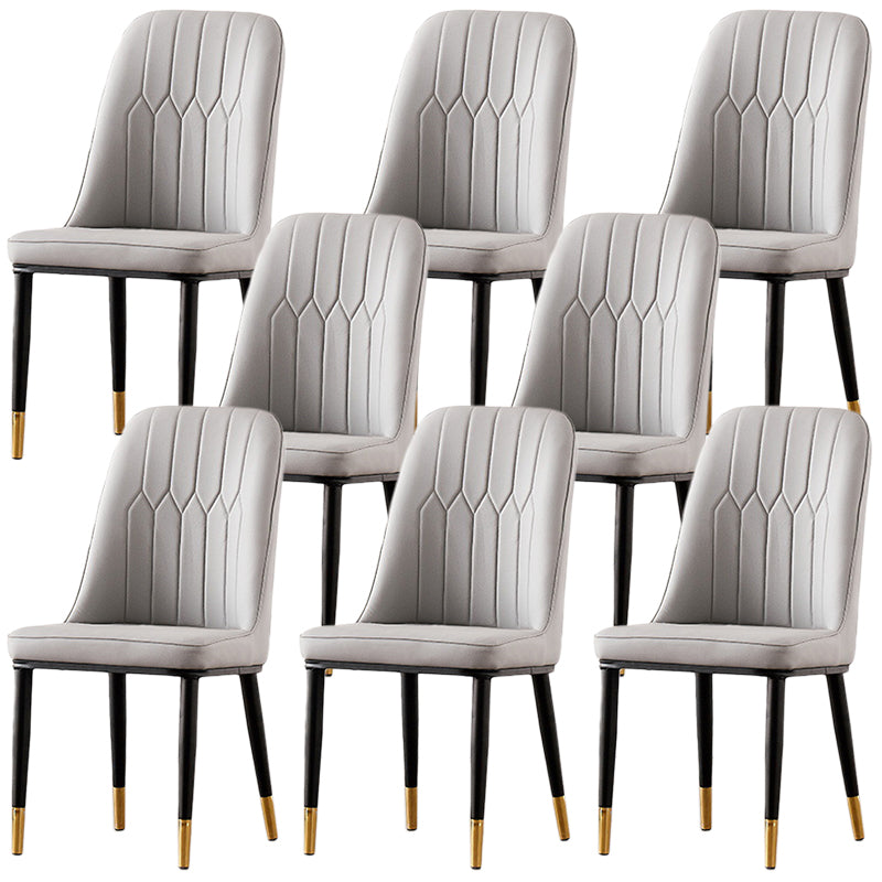 Nordic Style Metal Dining Accent Chair Dining Room Armless Dining Chairs Clearhalo ' kitchen&dining_furn' 'Dining Chairs' 'Dining Tables & Seating' 'dining_chair' 'Furniture' 'furniture_dining_chair' 'Kitchen & Dining Furniture' 'kitchen' 3453197