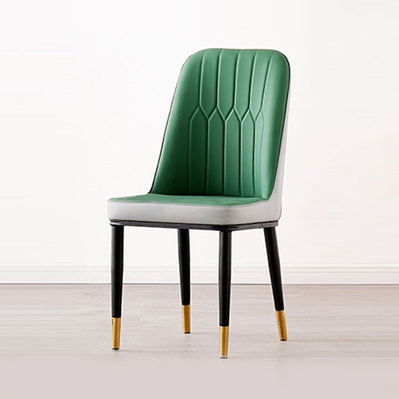 Nordic Style Metal Dining Accent Chair Dining Room Armless Dining Chairs Clearhalo ' kitchen&dining_furn' 'Dining Chairs' 'Dining Tables & Seating' 'dining_chair' 'Furniture' 'furniture_dining_chair' 'Kitchen & Dining Furniture' 'kitchen' 3453201