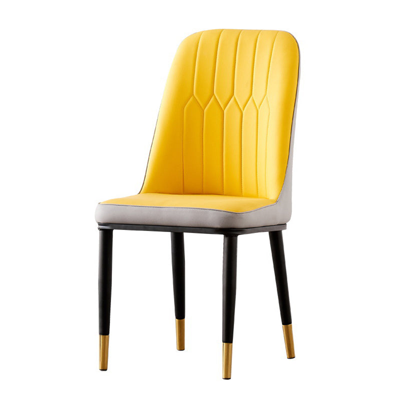 Nordic Style Metal Dining Accent Chair Dining Room Armless Dining Chairs Clearhalo ' kitchen&dining_furn' 'Dining Chairs' 'Dining Tables & Seating' 'dining_chair' 'Furniture' 'furniture_dining_chair' 'Kitchen & Dining Furniture' 'kitchen' 3453202