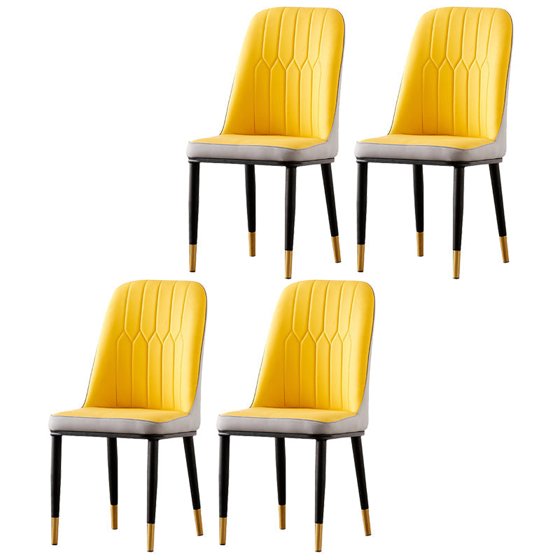 Nordic Style Metal Dining Accent Chair Dining Room Armless Dining Chairs Clearhalo ' kitchen&dining_furn' 'Dining Chairs' 'Dining Tables & Seating' 'dining_chair' 'Furniture' 'furniture_dining_chair' 'Kitchen & Dining Furniture' 'kitchen' 3453203