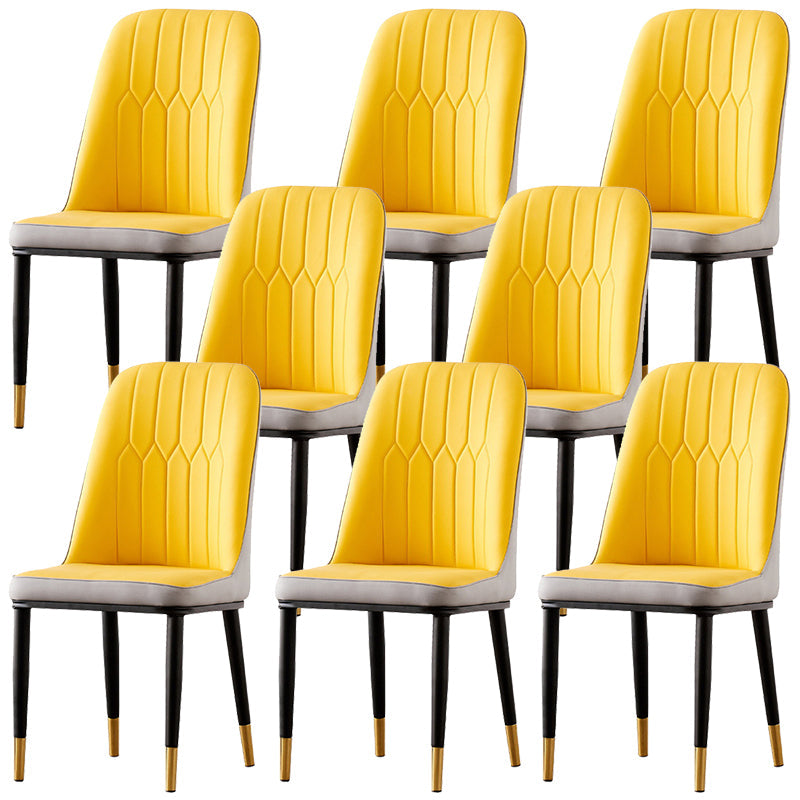 Nordic Style Metal Dining Accent Chair Dining Room Armless Dining Chairs Clearhalo ' kitchen&dining_furn' 'Dining Chairs' 'Dining Tables & Seating' 'dining_chair' 'Furniture' 'furniture_dining_chair' 'Kitchen & Dining Furniture' 'kitchen' 3453204