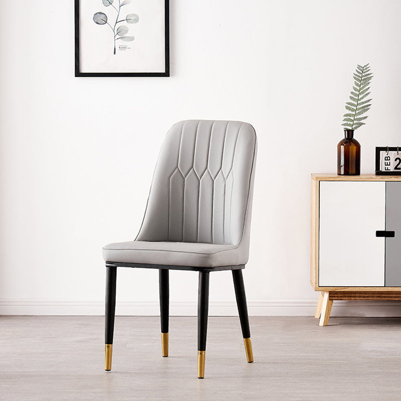 Nordic Style Metal Dining Accent Chair Dining Room Armless Dining Chairs Clearhalo ' kitchen&dining_furn' 'Dining Chairs' 'Dining Tables & Seating' 'dining_chair' 'Furniture' 'furniture_dining_chair' 'Kitchen & Dining Furniture' 'kitchen' 3453208