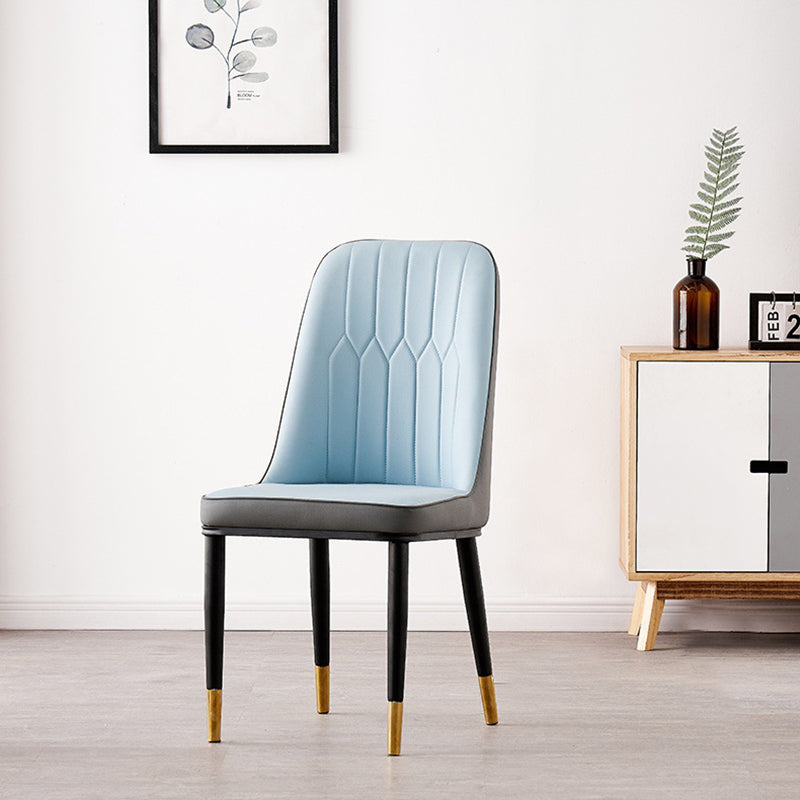 Nordic Style Metal Dining Accent Chair Dining Room Armless Dining Chairs Clearhalo ' kitchen&dining_furn' 'Dining Chairs' 'Dining Tables & Seating' 'dining_chair' 'Furniture' 'furniture_dining_chair' 'Kitchen & Dining Furniture' 'kitchen' 3453210