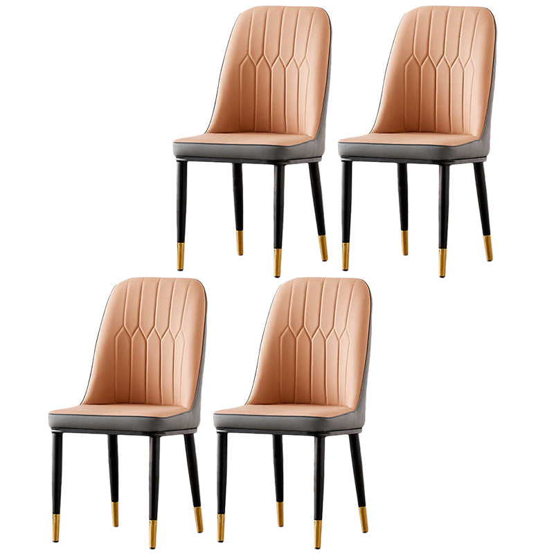 Nordic Style Metal Dining Accent Chair Dining Room Armless Dining Chairs Clearhalo ' kitchen&dining_furn' 'Dining Chairs' 'Dining Tables & Seating' 'dining_chair' 'Furniture' 'furniture_dining_chair' 'Kitchen & Dining Furniture' 'kitchen' 3453211