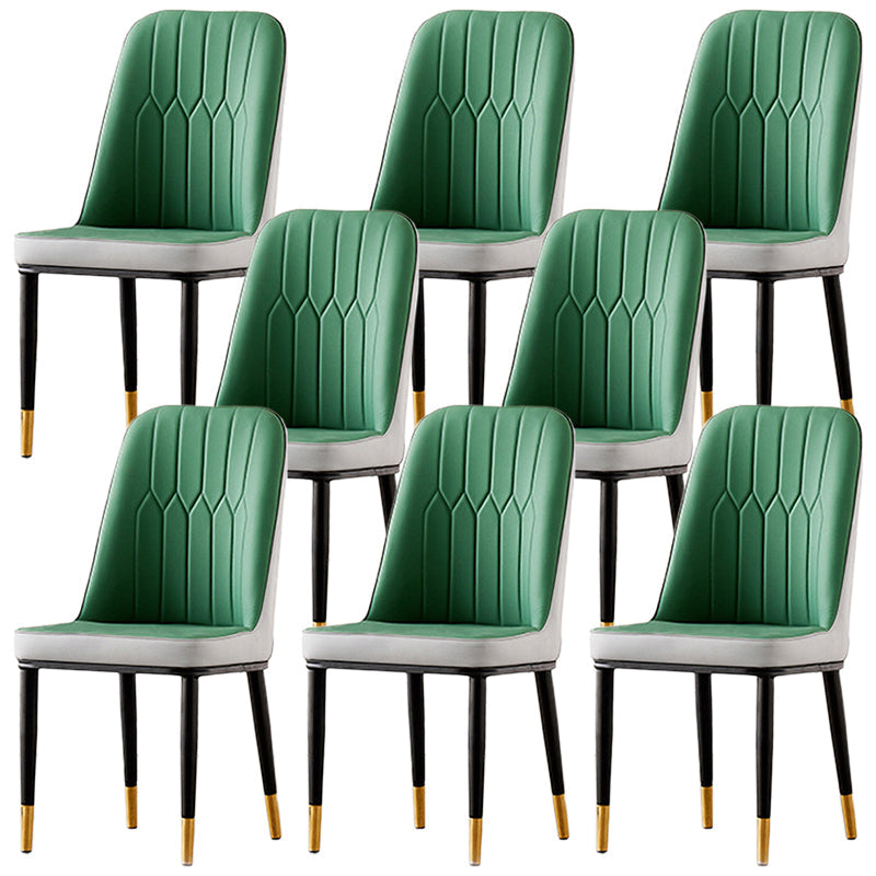 Nordic Style Metal Dining Accent Chair Dining Room Armless Dining Chairs Green Set of 8 Clearhalo ' kitchen&dining_furn' 'Dining Chairs' 'Dining Tables & Seating' 'dining_chair' 'Furniture' 'furniture_dining_chair' 'Kitchen & Dining Furniture' 'kitchen' 3453215