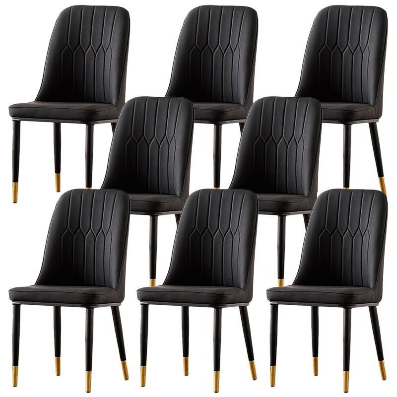 Nordic Style Metal Dining Accent Chair Dining Room Armless Dining Chairs Clearhalo ' kitchen&dining_furn' 'Dining Chairs' 'Dining Tables & Seating' 'dining_chair' 'Furniture' 'furniture_dining_chair' 'Kitchen & Dining Furniture' 'kitchen' 3453217