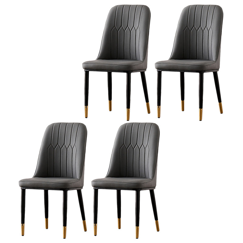 Nordic Style Metal Dining Accent Chair Dining Room Armless Dining Chairs Clearhalo ' kitchen&dining_furn' 'Dining Chairs' 'Dining Tables & Seating' 'dining_chair' 'Furniture' 'furniture_dining_chair' 'Kitchen & Dining Furniture' 'kitchen' 3453218