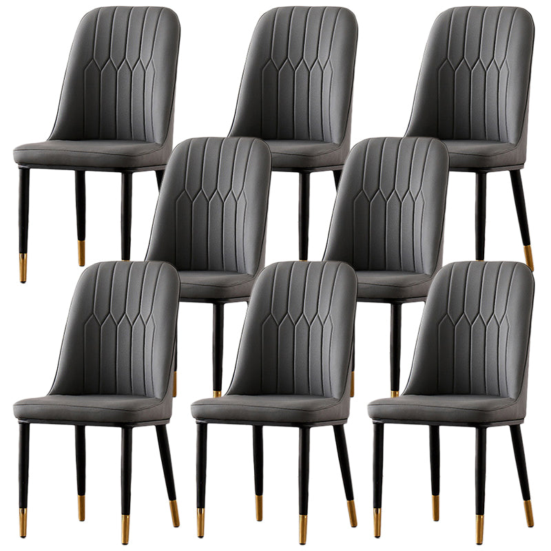 Nordic Style Metal Dining Accent Chair Dining Room Armless Dining Chairs Clearhalo ' kitchen&dining_furn' 'Dining Chairs' 'Dining Tables & Seating' 'dining_chair' 'Furniture' 'furniture_dining_chair' 'Kitchen & Dining Furniture' 'kitchen' 3453219
