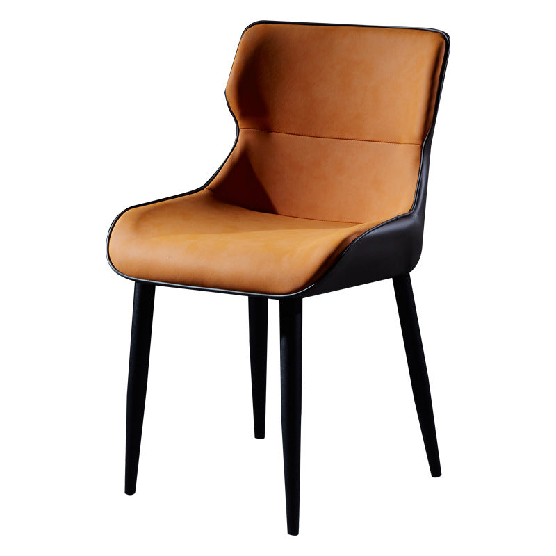 Modern Leather Dining Side Chair Indoor Wingback Chair with Black Legs Clearhalo ' kitchen&dining_furn' 'Dining Chairs' 'Dining Tables & Seating' 'dining_chair' 'Furniture' 'furniture_dining_chair' 'Kitchen & Dining Furniture' 'kitchen' 3453233