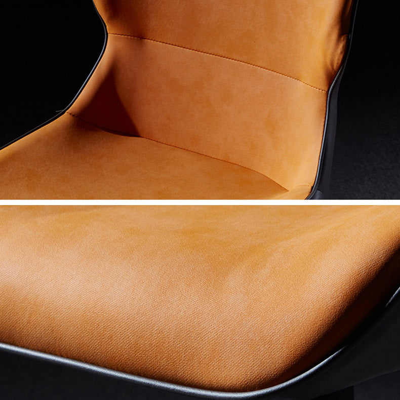 Modern Leather Dining Side Chair Indoor Wingback Chair with Black Legs Clearhalo ' kitchen&dining_furn' 'Dining Chairs' 'Dining Tables & Seating' 'dining_chair' 'Furniture' 'furniture_dining_chair' 'Kitchen & Dining Furniture' 'kitchen' 3453234