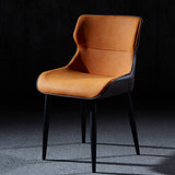 Modern Leather Dining Side Chair Indoor Wingback Chair with Black Legs Clearhalo ' kitchen&dining_furn' 'Dining Chairs' 'Dining Tables & Seating' 'dining_chair' 'Furniture' 'furniture_dining_chair' 'Kitchen & Dining Furniture' 'kitchen' 3453242