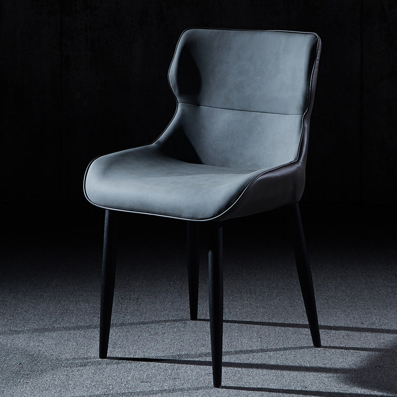 Modern Leather Dining Side Chair Indoor Wingback Chair with Black Legs Clearhalo ' kitchen&dining_furn' 'Dining Chairs' 'Dining Tables & Seating' 'dining_chair' 'Furniture' 'furniture_dining_chair' 'Kitchen & Dining Furniture' 'kitchen' 3453243