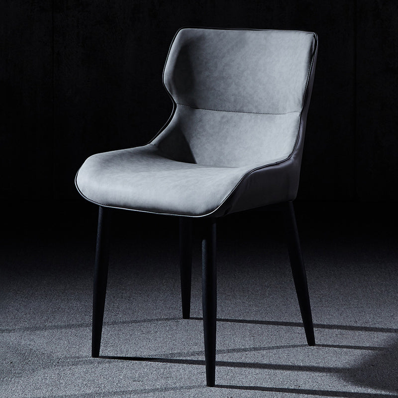 Modern Leather Dining Side Chair Indoor Wingback Chair with Black Legs Clearhalo ' kitchen&dining_furn' 'Dining Chairs' 'Dining Tables & Seating' 'dining_chair' 'Furniture' 'furniture_dining_chair' 'Kitchen & Dining Furniture' 'kitchen' 3453244