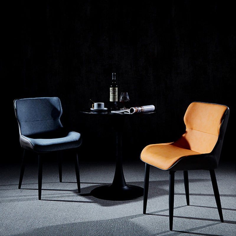 Modern Leather Dining Side Chair Indoor Wingback Chair with Black Legs Clearhalo ' kitchen&dining_furn' 'Dining Chairs' 'Dining Tables & Seating' 'dining_chair' 'Furniture' 'furniture_dining_chair' 'Kitchen & Dining Furniture' 'kitchen' 3453247