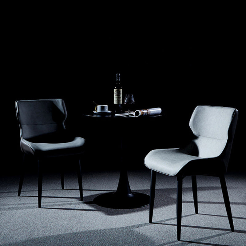 Modern Leather Dining Side Chair Indoor Wingback Chair with Black Legs Clearhalo ' kitchen&dining_furn' 'Dining Chairs' 'Dining Tables & Seating' 'dining_chair' 'Furniture' 'furniture_dining_chair' 'Kitchen & Dining Furniture' 'kitchen' 3453249