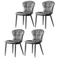 Contemporary Indoor Side Chair Leather Armless Dining Chairs with Black Legs Grey Set of 4 Clearhalo ' kitchen&dining_furn' 'Dining Chairs' 'Dining Tables & Seating' 'dining_chair' 'Furniture' 'furniture_dining_chair' 'Kitchen & Dining Furniture' 'kitchen' 3453260
