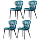 Contemporary Indoor Side Chair Leather Armless Dining Chairs with Black Legs Navy Set of 4 Clearhalo ' kitchen&dining_furn' 'Dining Chairs' 'Dining Tables & Seating' 'dining_chair' 'Furniture' 'furniture_dining_chair' 'Kitchen & Dining Furniture' 'kitchen' 3453265