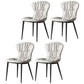 Contemporary Indoor Side Chair Leather Armless Dining Chairs with Black Legs Light Gray Set of 4 Clearhalo ' kitchen&dining_furn' 'Dining Chairs' 'Dining Tables & Seating' 'dining_chair' 'Furniture' 'furniture_dining_chair' 'Kitchen & Dining Furniture' 'kitchen' 3453272