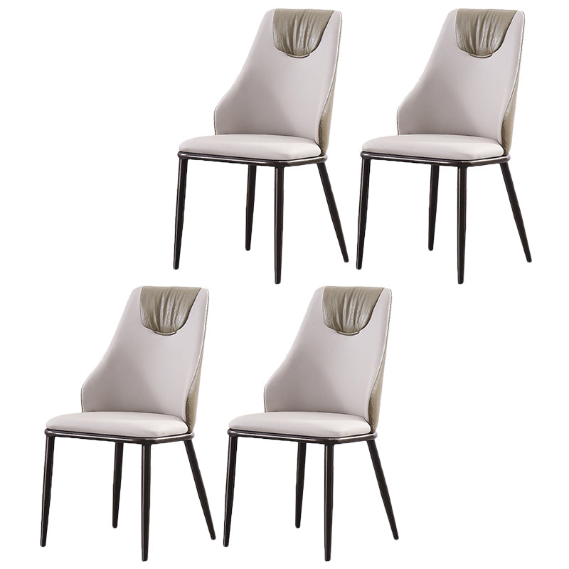 Modern Metal Wingback Side Chair Leather Dining Chairs with Black Legs Green Set of 4 Clearhalo ' kitchen&dining_furn' 'Dining Chairs' 'Dining Tables & Seating' 'dining_chair' 'Furniture' 'furniture_dining_chair' 'Kitchen & Dining Furniture' 'kitchen' 3453292
