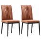 Modern Contemporary Leather Parsons Chair Side Dining Chairs with Metal Legs Orange Set of 2 Clearhalo ' kitchen&dining_furn' 'Dining Chairs' 'Dining Tables & Seating' 'dining_chair' 'Furniture' 'furniture_dining_chair' 'Kitchen & Dining Furniture' 'kitchen' 3453306