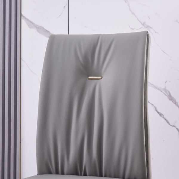 Modern Contemporary Leather Parsons Chair Side Dining Chairs with Metal Legs Clearhalo ' kitchen&dining_furn' 'Dining Chairs' 'Dining Tables & Seating' 'dining_chair' 'Furniture' 'furniture_dining_chair' 'Kitchen & Dining Furniture' 'kitchen' 3453309