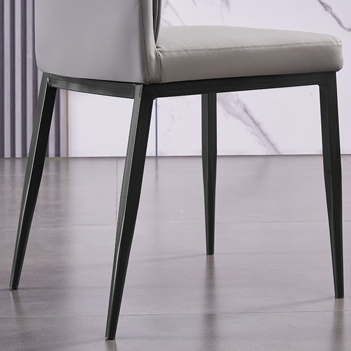 Modern Contemporary Leather Parsons Chair Side Dining Chairs with Metal Legs Clearhalo ' kitchen&dining_furn' 'Dining Chairs' 'Dining Tables & Seating' 'dining_chair' 'Furniture' 'furniture_dining_chair' 'Kitchen & Dining Furniture' 'kitchen' 3453310
