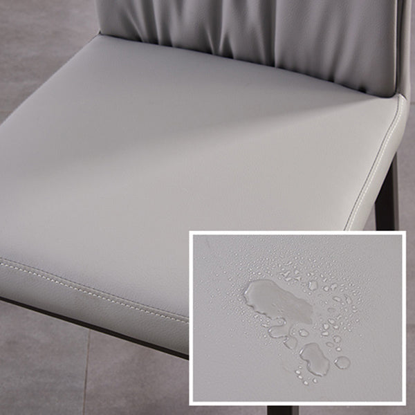 Modern Contemporary Leather Parsons Chair Side Dining Chairs with Metal Legs Clearhalo ' kitchen&dining_furn' 'Dining Chairs' 'Dining Tables & Seating' 'dining_chair' 'Furniture' 'furniture_dining_chair' 'Kitchen & Dining Furniture' 'kitchen' 3453312