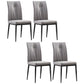 Modern Contemporary Leather Parsons Chair Side Dining Chairs with Metal Legs Grey Set of 4 Clearhalo ' kitchen&dining_furn' 'Dining Chairs' 'Dining Tables & Seating' 'dining_chair' 'Furniture' 'furniture_dining_chair' 'Kitchen & Dining Furniture' 'kitchen' 3453314