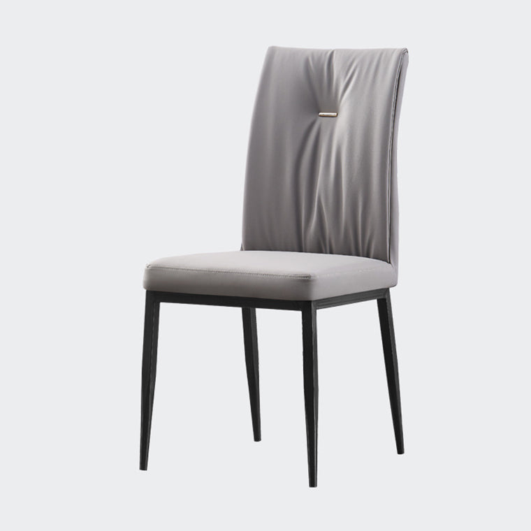 Modern Contemporary Leather Parsons Chair Side Dining Chairs with Metal Legs Clearhalo ' kitchen&dining_furn' 'Dining Chairs' 'Dining Tables & Seating' 'dining_chair' 'Furniture' 'furniture_dining_chair' 'Kitchen & Dining Furniture' 'kitchen' 3453317