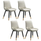 Metal Contemporary Side Chair PU Leather Solid Back Chair Indoor Dining Chairs Off-White Set of 4 Clearhalo ' kitchen&dining_furn' 'Dining Chairs' 'Dining Tables & Seating' 'dining_chair' 'Furniture' 'furniture_dining_chair' 'Kitchen & Dining Furniture' 'kitchen' 3453333