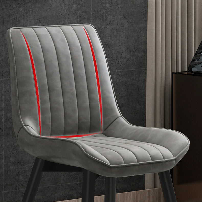 Metal Contemporary Side Chair PU Leather Solid Back Chair Indoor Dining Chairs Clearhalo ' kitchen&dining_furn' 'Dining Chairs' 'Dining Tables & Seating' 'dining_chair' 'Furniture' 'furniture_dining_chair' 'Kitchen & Dining Furniture' 'kitchen' 3453334