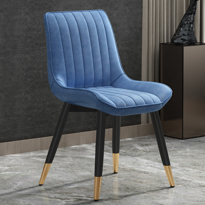 Metal Contemporary Side Chair PU Leather Solid Back Chair Indoor Dining Chairs Clearhalo ' kitchen&dining_furn' 'Dining Chairs' 'Dining Tables & Seating' 'dining_chair' 'Furniture' 'furniture_dining_chair' 'Kitchen & Dining Furniture' 'kitchen' 3453339