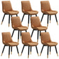 Metal Contemporary Side Chair PU Leather Solid Back Chair Indoor Dining Chairs Orange Set of 8 Clearhalo ' kitchen&dining_furn' 'Dining Chairs' 'Dining Tables & Seating' 'dining_chair' 'Furniture' 'furniture_dining_chair' 'Kitchen & Dining Furniture' 'kitchen' 3453340