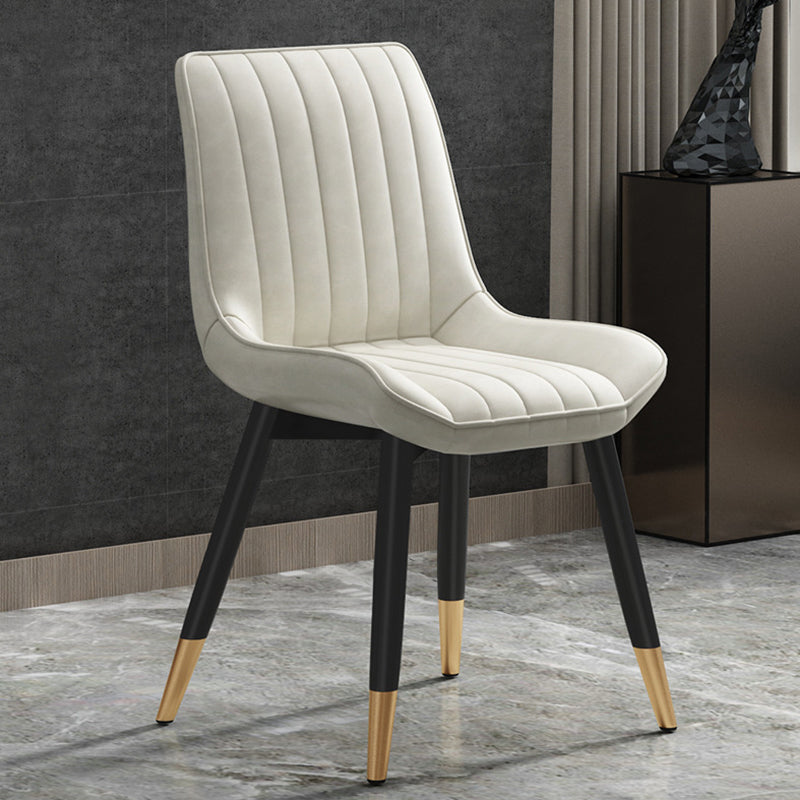 Metal Contemporary Side Chair PU Leather Solid Back Chair Indoor Dining Chairs Clearhalo ' kitchen&dining_furn' 'Dining Chairs' 'Dining Tables & Seating' 'dining_chair' 'Furniture' 'furniture_dining_chair' 'Kitchen & Dining Furniture' 'kitchen' 3453342