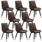 Metal Contemporary Side Chair PU Leather Solid Back Chair Indoor Dining Chairs Brown Set of 8 Clearhalo ' kitchen&dining_furn' 'Dining Chairs' 'Dining Tables & Seating' 'dining_chair' 'Furniture' 'furniture_dining_chair' 'Kitchen & Dining Furniture' 'kitchen' 3453343