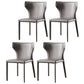 Modern Wingback Side Chair Leather Armless Dining Chair with Metal Legs Grey Set of 4 Clearhalo ' kitchen&dining_furn' 'Dining Chairs' 'Dining Tables & Seating' 'dining_chair' 'Furniture' 'furniture_dining_chair' 'Kitchen & Dining Furniture' 'kitchen' 3453351