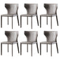 Modern Wingback Side Chair Leather Armless Dining Chair with Metal Legs Grey Set of 6 Clearhalo ' kitchen&dining_furn' 'Dining Chairs' 'Dining Tables & Seating' 'dining_chair' 'Furniture' 'furniture_dining_chair' 'Kitchen & Dining Furniture' 'kitchen' 3453353