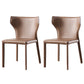 Modern Wingback Side Chair Leather Armless Dining Chair with Metal Legs Brown Set of 2 Clearhalo ' kitchen&dining_furn' 'Dining Chairs' 'Dining Tables & Seating' 'dining_chair' 'Furniture' 'furniture_dining_chair' 'Kitchen & Dining Furniture' 'kitchen' 3453355