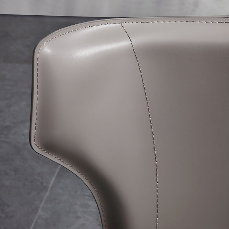 Modern Wingback Side Chair Leather Armless Dining Chair with Metal Legs Clearhalo ' kitchen&dining_furn' 'Dining Chairs' 'Dining Tables & Seating' 'dining_chair' 'Furniture' 'furniture_dining_chair' 'Kitchen & Dining Furniture' 'kitchen' 3453359