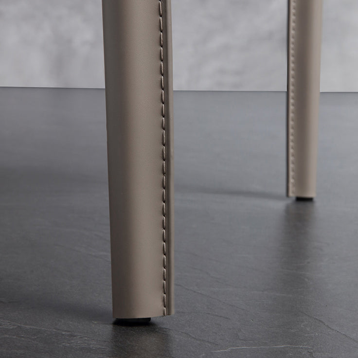 Modern Wingback Side Chair Leather Armless Dining Chair with Metal Legs Clearhalo ' kitchen&dining_furn' 'Dining Chairs' 'Dining Tables & Seating' 'dining_chair' 'Furniture' 'furniture_dining_chair' 'Kitchen & Dining Furniture' 'kitchen' 3453361