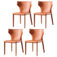 Modern Wingback Side Chair Leather Armless Dining Chair with Metal Legs Orange Set of 4 Clearhalo ' kitchen&dining_furn' 'Dining Chairs' 'Dining Tables & Seating' 'dining_chair' 'Furniture' 'furniture_dining_chair' 'Kitchen & Dining Furniture' 'kitchen' 3453364
