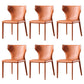 Modern Wingback Side Chair Leather Armless Dining Chair with Metal Legs Orange Set of 6 Clearhalo ' kitchen&dining_furn' 'Dining Chairs' 'Dining Tables & Seating' 'dining_chair' 'Furniture' 'furniture_dining_chair' 'Kitchen & Dining Furniture' 'kitchen' 3453366