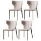 Modern Wingback Side Chair Leather Armless Dining Chair with Metal Legs Light Gray Set of 4 Clearhalo ' kitchen&dining_furn' 'Dining Chairs' 'Dining Tables & Seating' 'dining_chair' 'Furniture' 'furniture_dining_chair' 'Kitchen & Dining Furniture' 'kitchen' 3453370