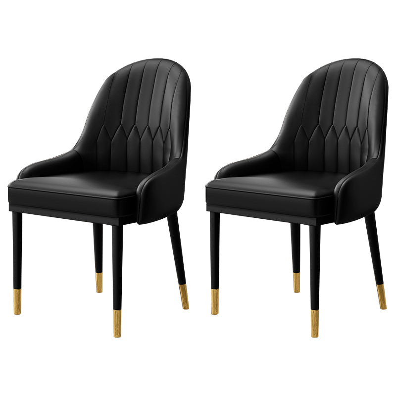 Leather Kitchen Side Chair 19'' Wide Dining Parsons Chair for Restaurant Black 2 Piece Set Clearhalo ' kitchen&dining_furn' 'Dining Chairs' 'Dining Tables & Seating' 'dining_chair' 'furn' 'furn_dining_chair' 'Furniture' 'furniture_dining_chair' 'Kitchen & Dining Furniture' 'kitchen' 3453375
