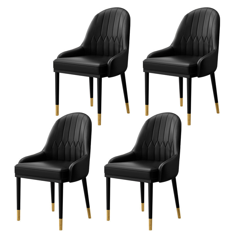 Leather Kitchen Side Chair 19'' Wide Dining Parsons Chair for Restaurant Black 4 Piece Set Clearhalo ' kitchen&dining_furn' 'Dining Chairs' 'Dining Tables & Seating' 'dining_chair' 'furn' 'furn_dining_chair' 'Furniture' 'furniture_dining_chair' 'Kitchen & Dining Furniture' 'kitchen' 3453377